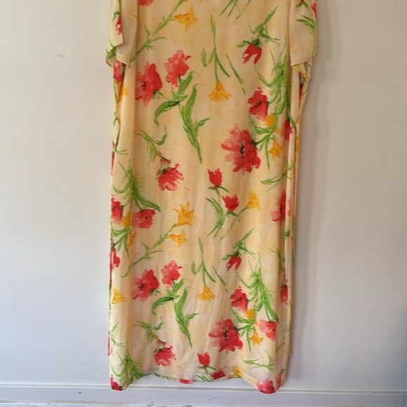 J. Stevens Woman by Carol Escritor Yellow W/Flowers Full Length Dress Size 22 W - Picture 2 of 10